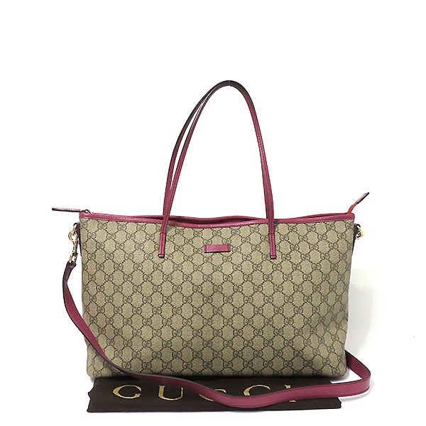 Gucci GG Supreme PVC Canvas Tote Bag with Detachable Shoulder Strap 2WAY
