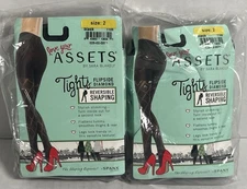 Assets by Sara Blakely Flipside Diamond Reversible Shaping Tights Size 2