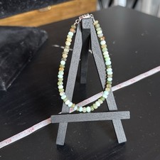 Blue Opal Natural Gemstone Bead Bracelet  Faceted Rondelle 4-5mm