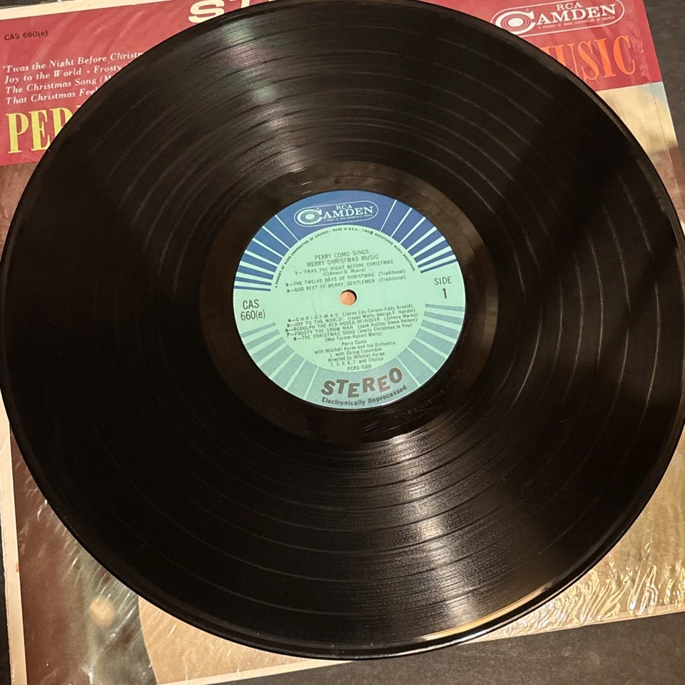 Perry Como Sings Merry Christmas Music Vinyl LP Shrink RCA Camden CAS660  - Image 3 of 4
