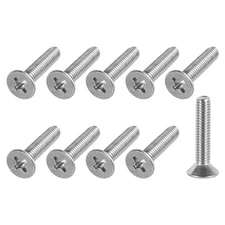 30Pcs M4*18 Flat Head Machine Screw 304 Stainless Steel Phillips Cross Screw