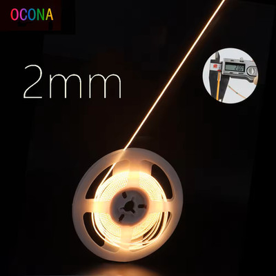 Ultra Thin 2mm COB LED Strip Light DC12V Lights Rope Ribbon Lamp Tape 480leds/m