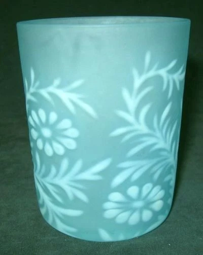 Northwood Pale Aqua Daisy and Fern Glass Tumbler - image 2 of 4