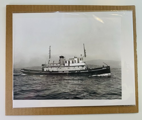 Vintage 8x10 B&W Photo Tugboat Active – Starboard View – Puget Sound Seattle - Picture 20 of 20