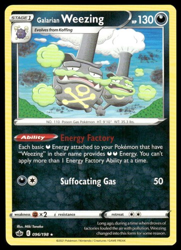 Galarian Weezing 096/198 Rare Chilling Reign Pokemon Near Mint