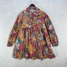 Kika Vargas X Target Dress Womens S Multicolor Floral Collared Babydoll Twee