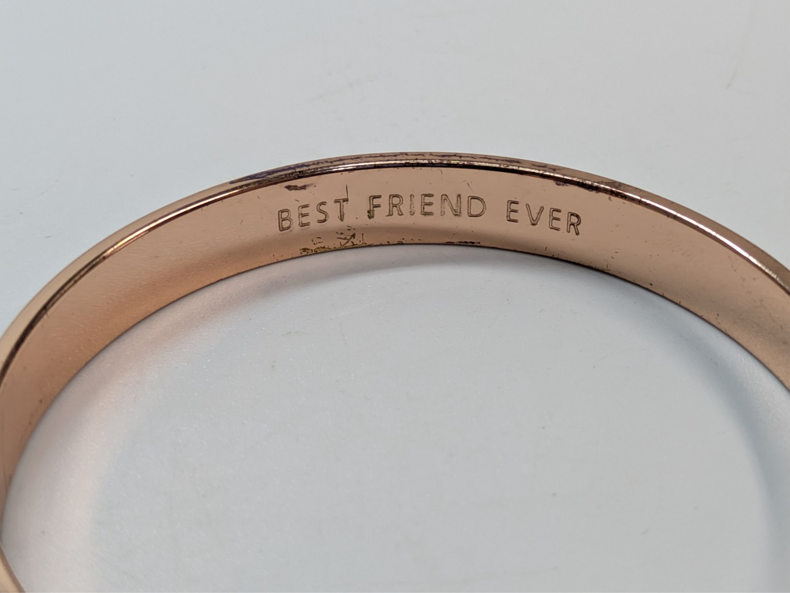 Kate Spade New York Rose Gold Best Friend Ever Bangle 3/8" Wide Bracelet thumbnail 8