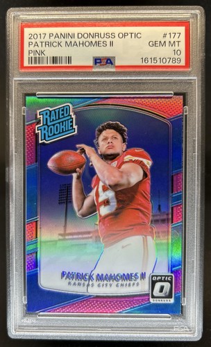 2017 Panini Donruss Optic Patrick Mahomes II Pink RC Rated Rookie #177 PSA 10