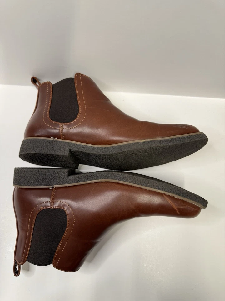 Bota Deer Stags Zane para niños jóvenes TALLA 6M Redwood/Marrón oscuro sin cordones de cuero Foto 4 de 4