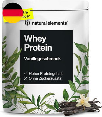 Natural Elements Whey Protein Pulver   Vanille   1Kg   24G Protein Pro Portion  