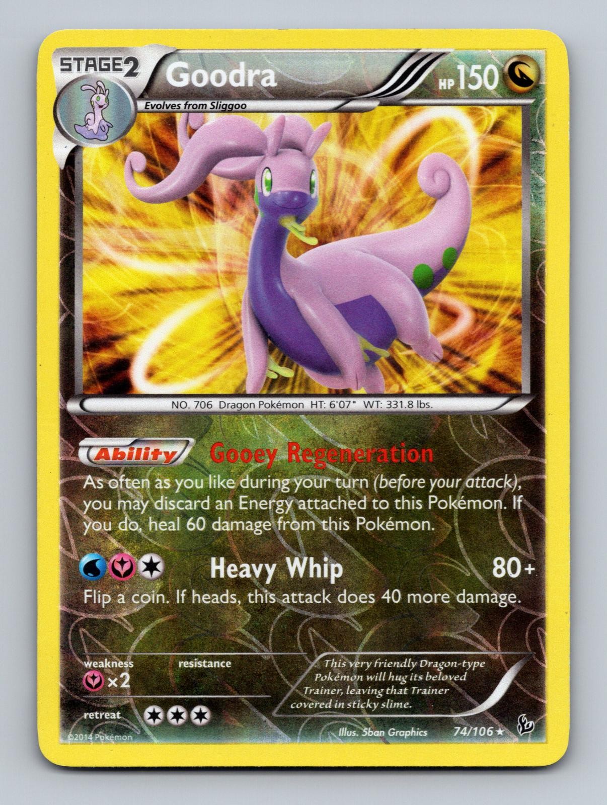Goodra 74/106 Holo Rare Flashfire Pokemon Reverse Holo Near Mint