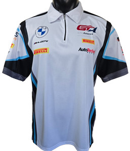 AutoTechnic Racing Pirelli GT4 America White Pullover Polo Shirt Sz M