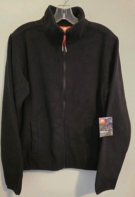 Ozark Trail Men's SMALL Polar Fleece Jacket BLACK Zip Front Mock Neck #10726