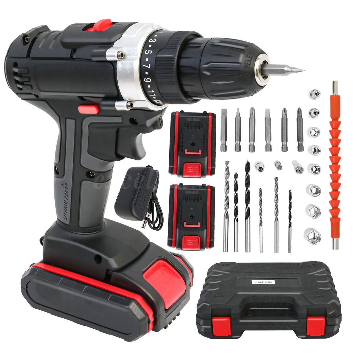 21V Cordless Hammer Drill Set Electric Impact Driver Screwdriver