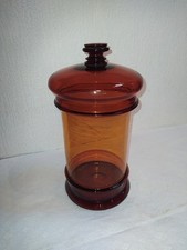 Ancien pot à pharmacie en verre ambré, TBE, fin XIXème