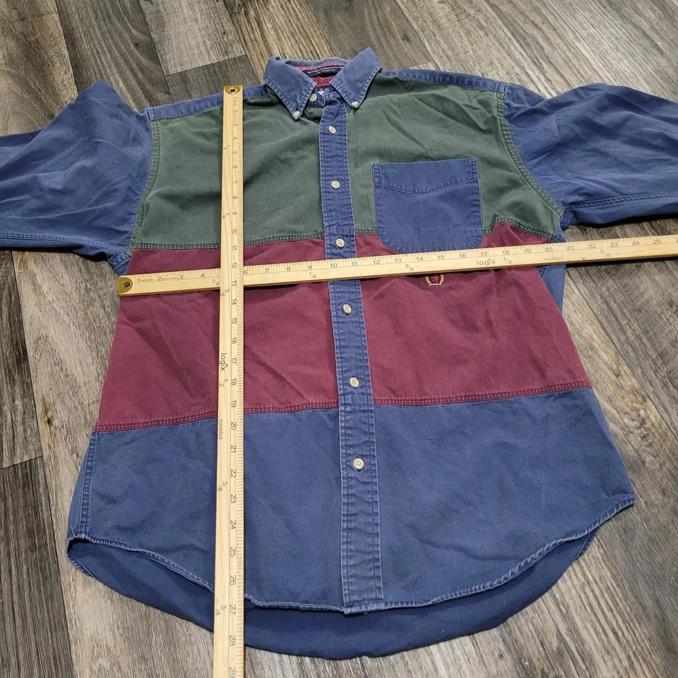 Camisa Tommy Hilfiger De Colección Para Hombre Pequeña Bloque de Color Abotonada Años 90 Foto 3 de 4