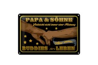 Schild Blech 30X20Cm - Made In Germany - Spruch Papa Und SöHne Nicht Immer Einer