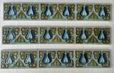 9 ALFRED MEAKIN -  ANTIQUE ART NOUVEAU MAJOLICA BORDER TILE c1900