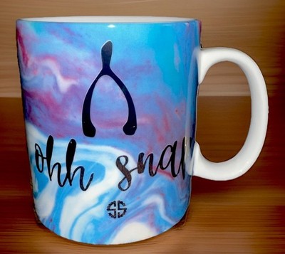 SIMPLY SOUTHERN OHH SNAP COFFEE MUG. WISHBONE COFFEE MUG MAKE A WISH CUP