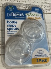 Dr. Brown  S  Milestones  Options   Sippy Spouts 2-Pack Wide-Neck Soft 6m 
