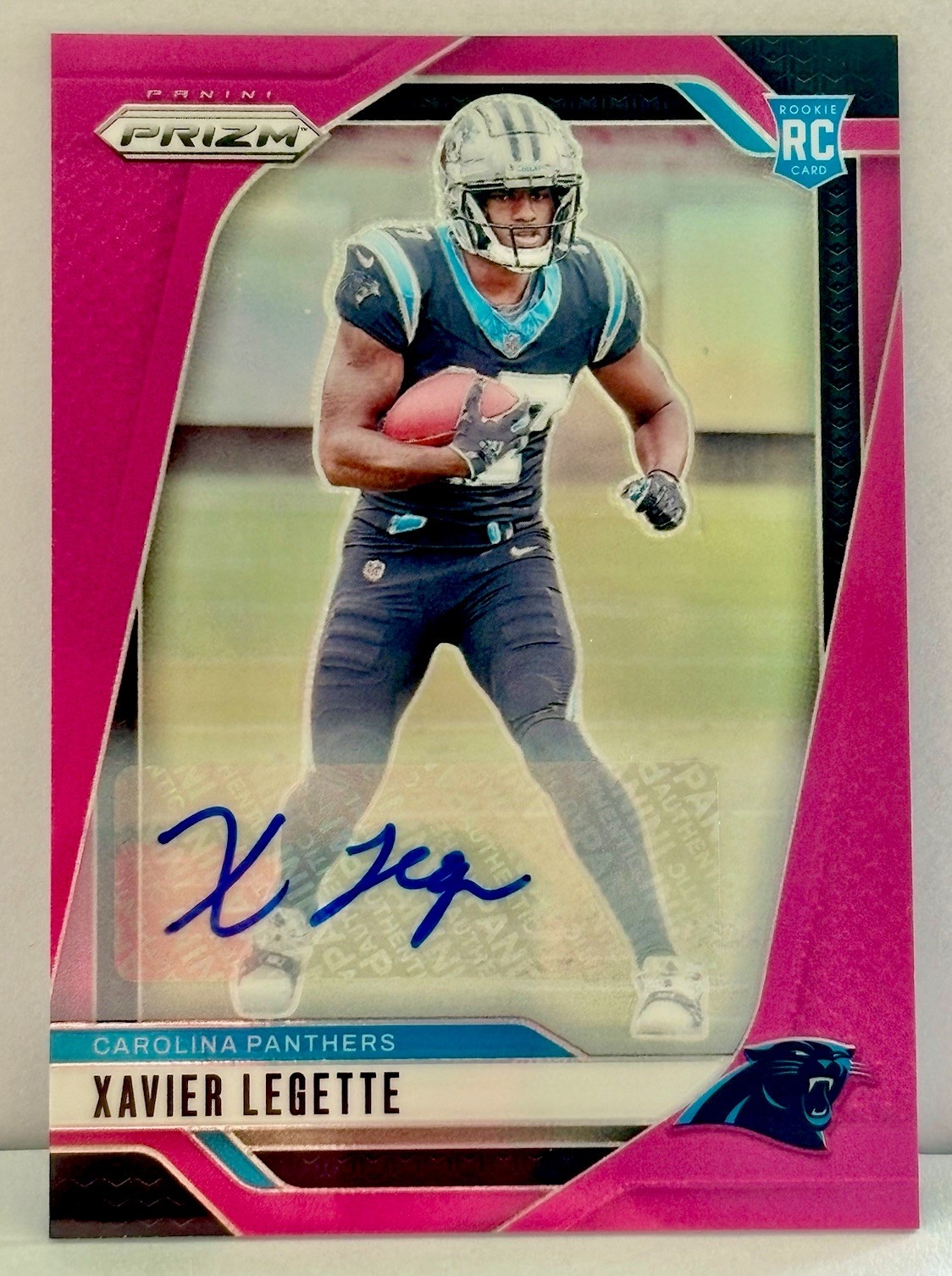 Xavier Legette 2024 Panini NFL Prizm Pink Auto RC Refractor Autograph #398