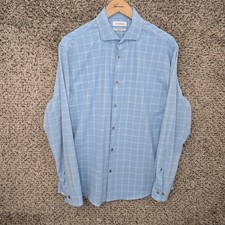 Calvin Klein Dress Shirt Mens Medium 15-15.5 32/33 Button Cooling 4 Way Stretch