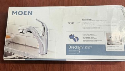 NEW MOEN Brecklyn 87557 Pullout Sprayer Kitchen Faucet Polished Chrome B23