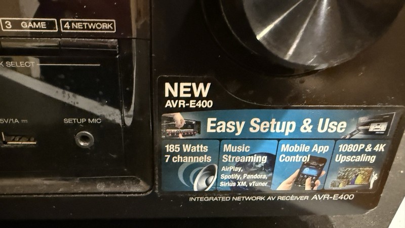 Denon AVR-E400 7.1 Ch 4k HDMI Network Home Theater Surround Receiver Stereo 
