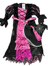 Spooktacular Creations Witch Dress With Hat Childs S Small Black/Pink Polyester