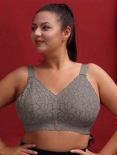 Ultra Thin Full Cup Bra Adjustable Gather Support Wireless Large Chest Underwear