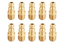 Air Hose Fittings Male Plug Kit 10 Piece Automotive Type C 1/4 In. NPT Soli