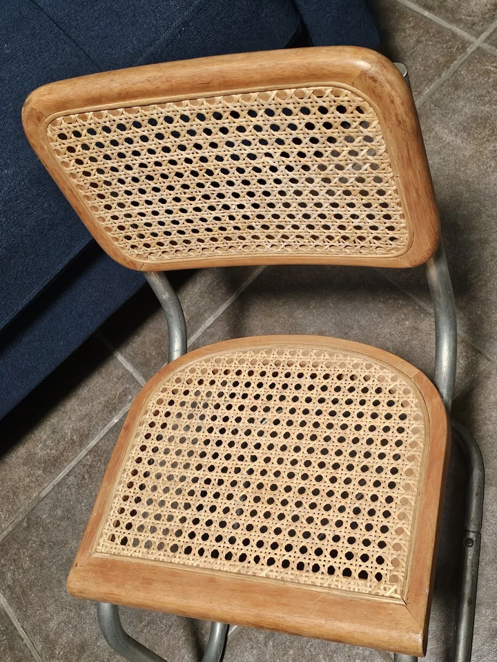 Silla cantilever estilo Cesca Breuer infantil vintage de mediados de siglo Foto 3 de 4