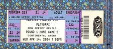 Robert Esche only POST Shutout 35svs Ticket stub 4-14-2004 Flyers Devils Rd1 Gm4
