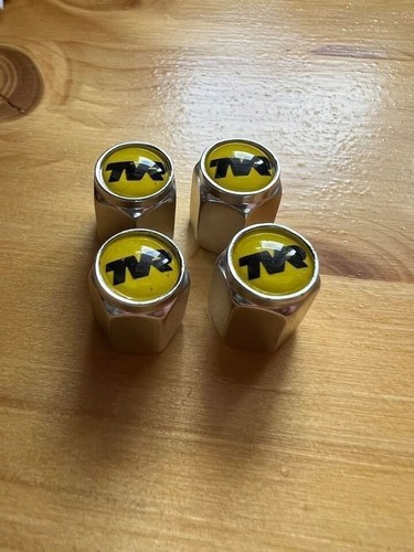 Reproduction TVR Aluminium Tyre Valve Caps. Set of 4. - Picture 3 of 4
