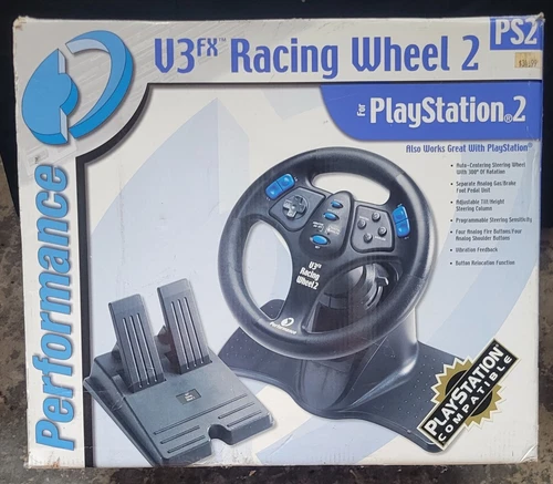 Performance V3FX Racing Wheel 2 w/Foot Pedal for Playstation 2 (PS2)