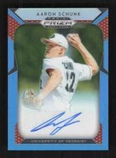 2019 Panini Prizm Draft Picks Autographs Carolina Blue #77 Aaron Schunk Auto /30