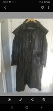 Wilson Mens Black Leather Trench Coat Xl