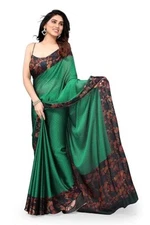 Indian Chiffon Saree With Unstitched Blouse Piece Party Wedding Wear For Women