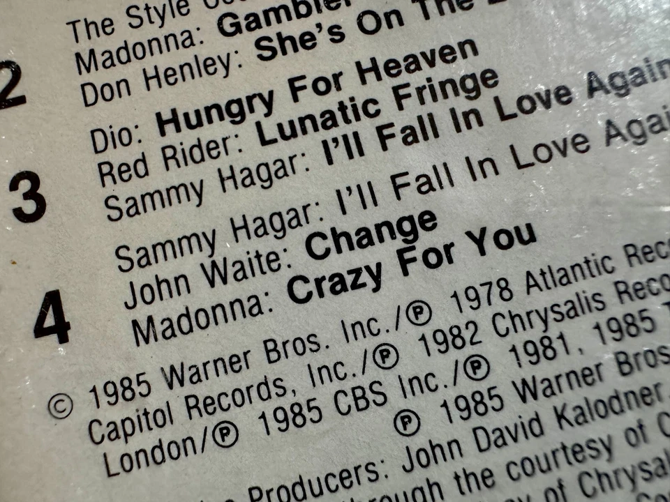 MADONNA VISION QUEST 8 TRACK SEALED TAPE CRAZY FOR YOU GAMBLER PROMO LP BOX 1985 - Image 4 of 4