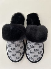 Michael Kors Women  s Tula Scuff Slip On Cozy Slippers Black 6M