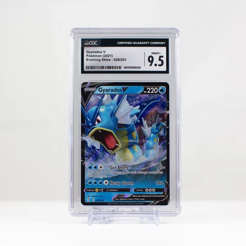 Pokémon Gyarados V Holo #028 Evolving Skies 2021 - CGC 9.5 Mint+