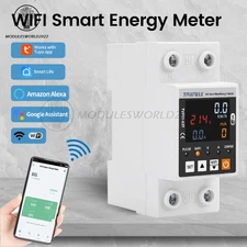 Tuya WIFI Smart Power Protector Overvoltage Leakage Protection Energy Meter US