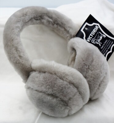 2 Colors REAL SHEEPSKIN SHEARLING Fur Earmuffs Warmers  display picture 2