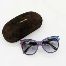 Tom Ford Women's Purple Blue Saskia Cat Eye Sunglasses