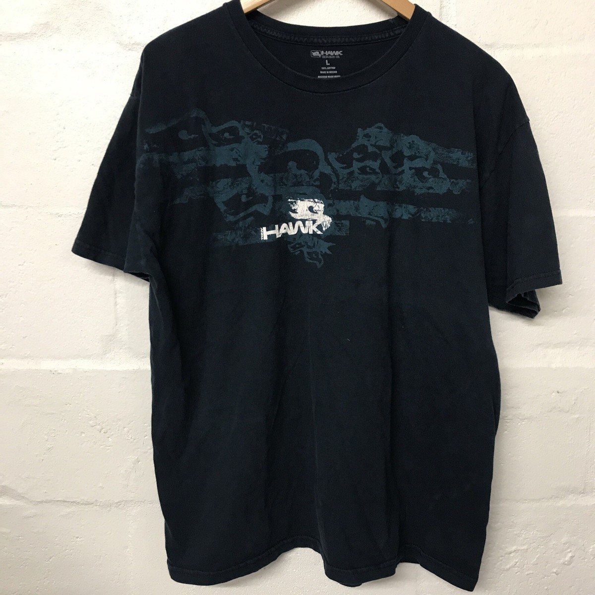 Tony Hawk Vintage Navy Blue T-Shirt Size Large Pro Skater Short