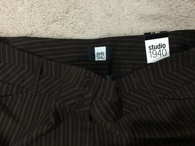 STUDIO 1940 Brown Pin Striped Pants Size 14 New | eBay STUDIO 1940 Brown Pin Striped Pants Size 14 New | eBay