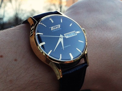 TISSOT T019.430.36.051.01 T0194303605101 HERITAGE VISODATE Leather Black  Gold | eBay