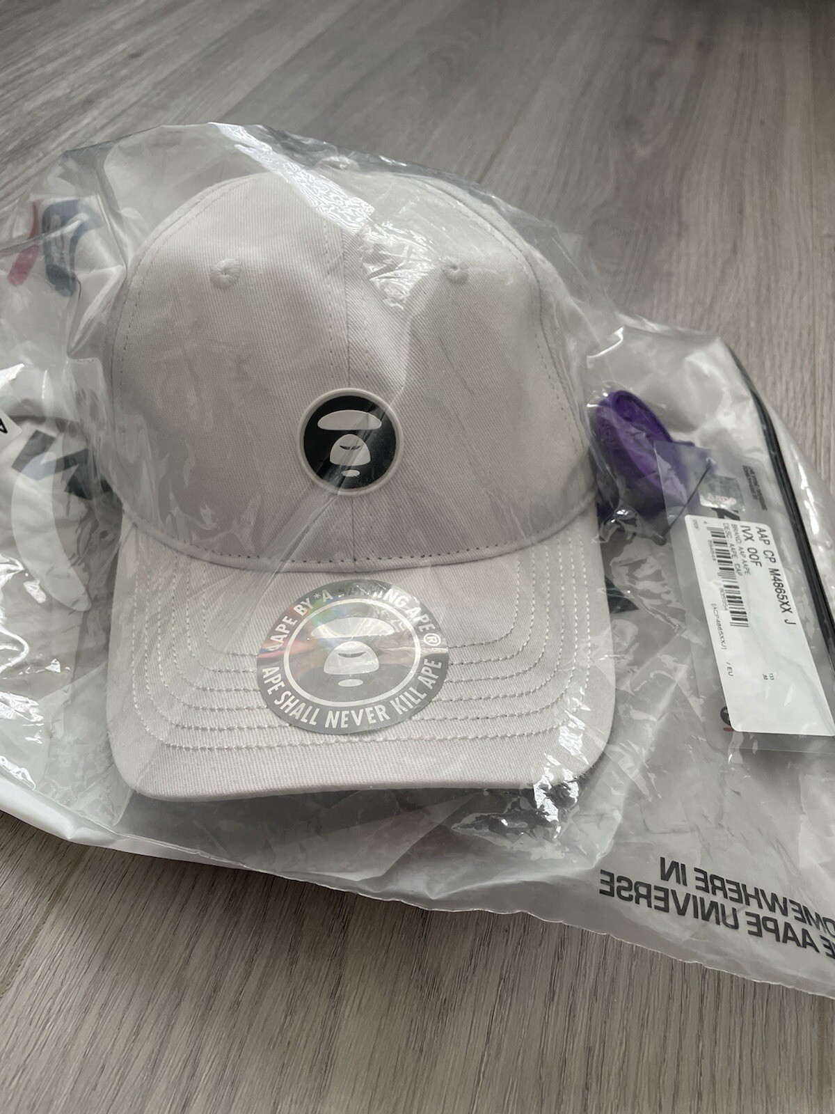 AAPE By A Bathing Ape - BAPE -Baseball Cap | Hat -White Moonface Logo- BNWT image 5