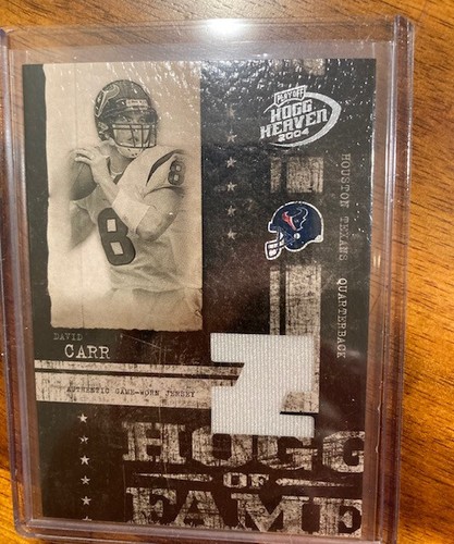 2004 PLAYOFF HOG HEAVEN GAME USED JERSEY CARD-SILVER-DAVID CARR-HOG OF FAME41/75