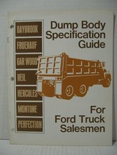 1971 Ford Dump Body Specification Guide For Ford Truck Salesman